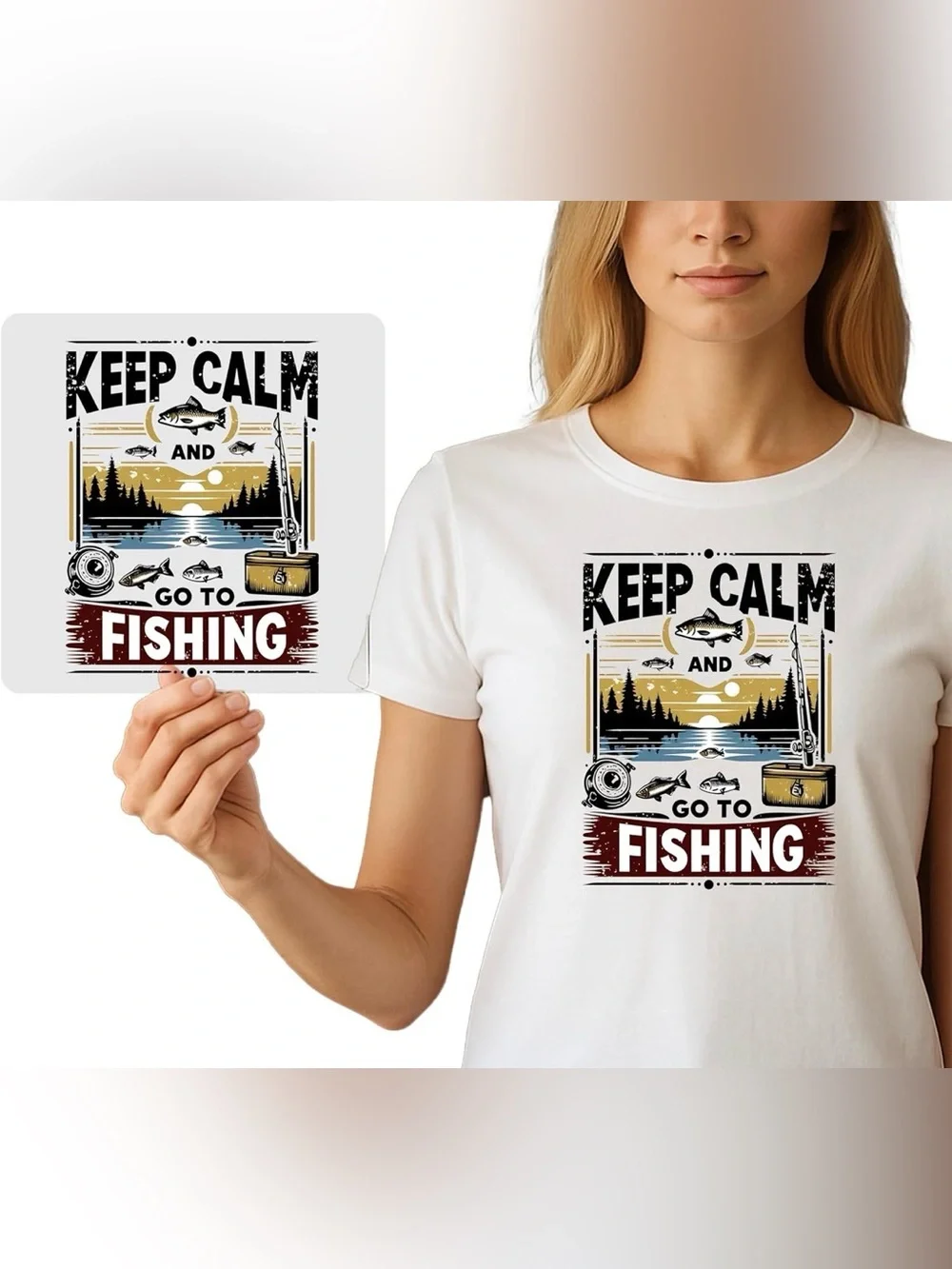 Keep Calm and Go To Fishing Iron On For Shirts Pet Fish